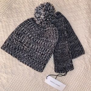 Rebecca Minkoff hat and fingerless gloves